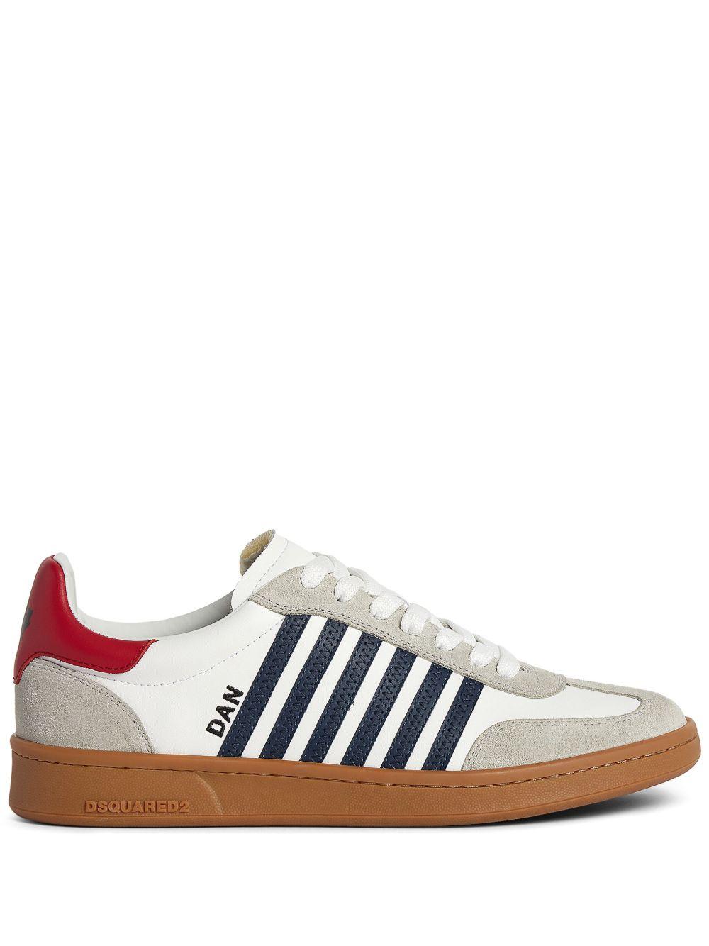 DSQUARED2 Sneakers 'Boxer' in pelle di vitello bianca 