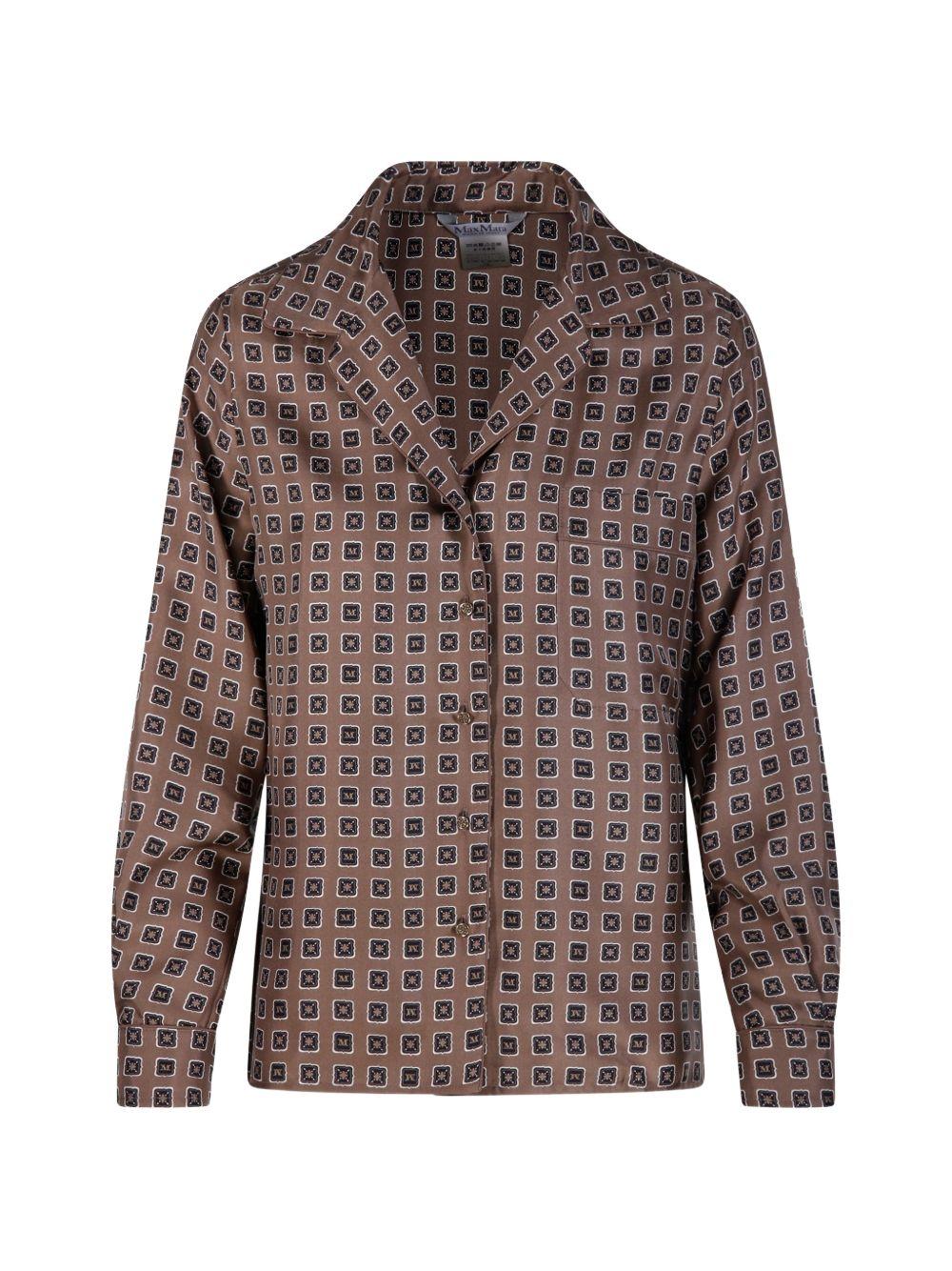 MAX MARA Camicia Disco in seta con stampa geometrica 