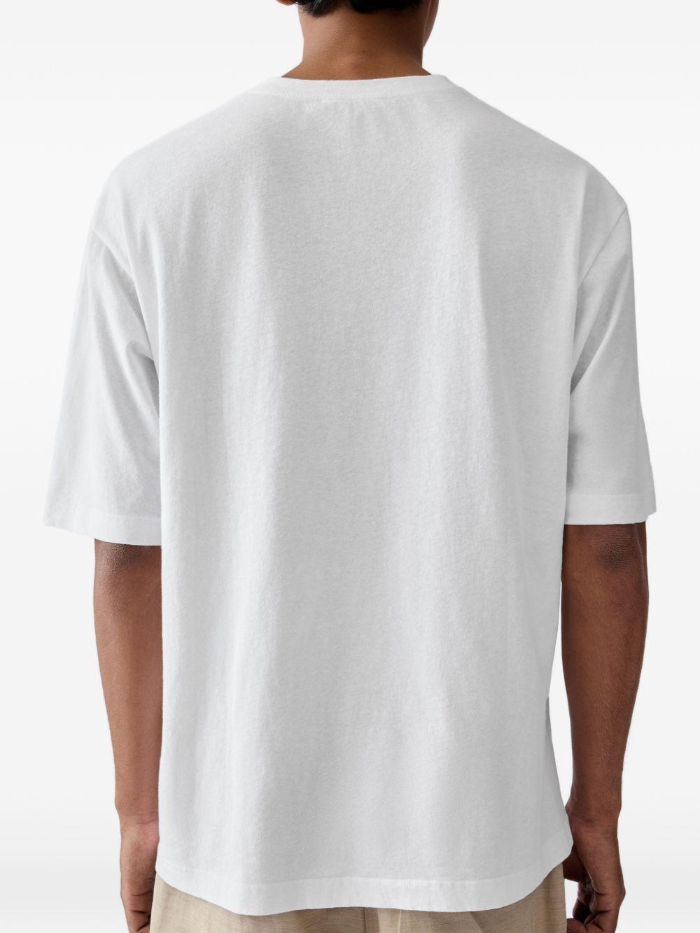 JACQUEMUS T-shirt bianca con patch logo 