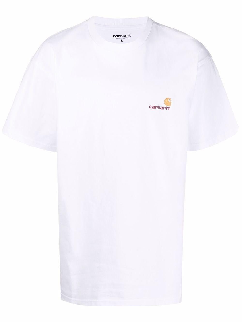 CARHARTT WIP T-shirt in cotone bianco girocollo con logo 