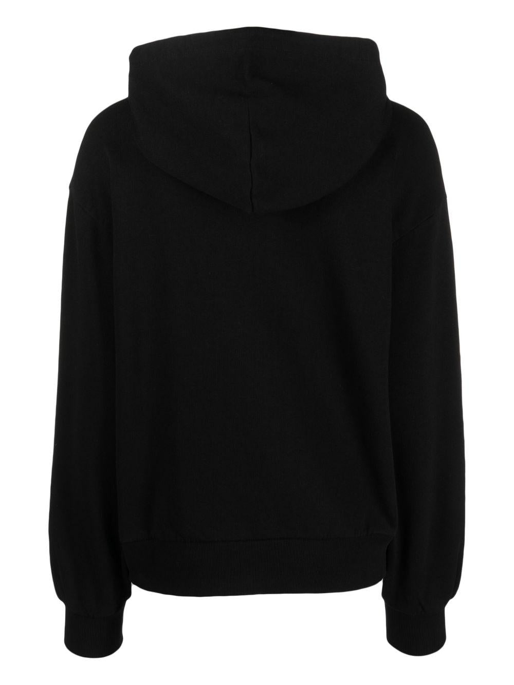 CARHARTT WIP Felpa in cotone nero con zip e cappuccio 