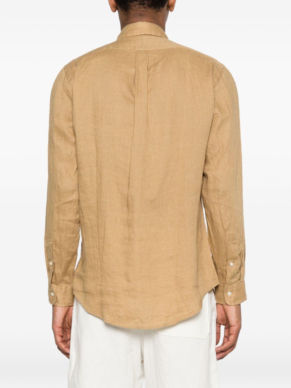 POLO RALPH LAUREN Camicia arancione con logo ricamato sul petto 