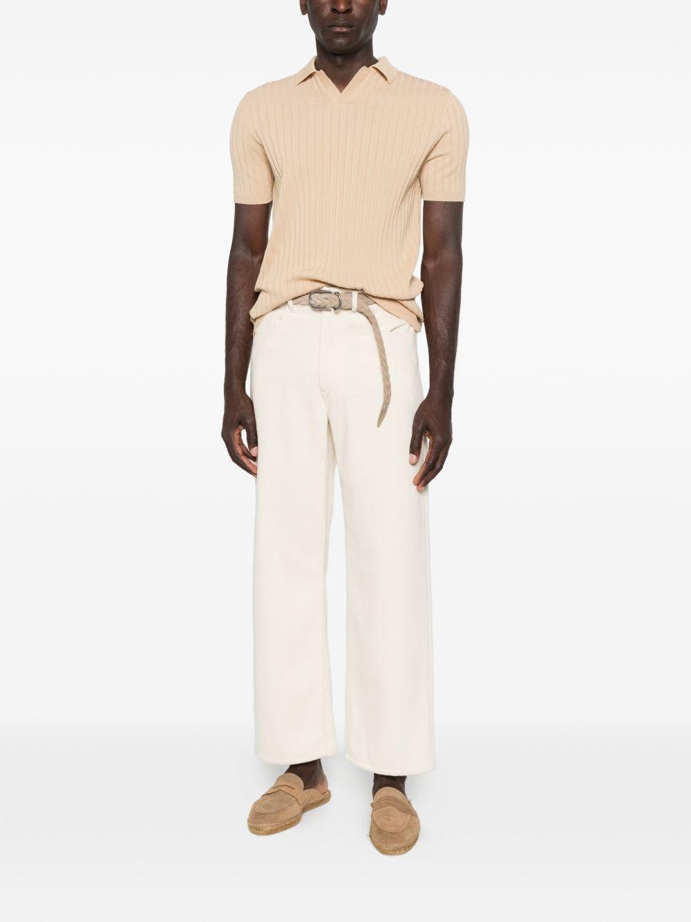 AMARANTO Polo beige a maniche corte 