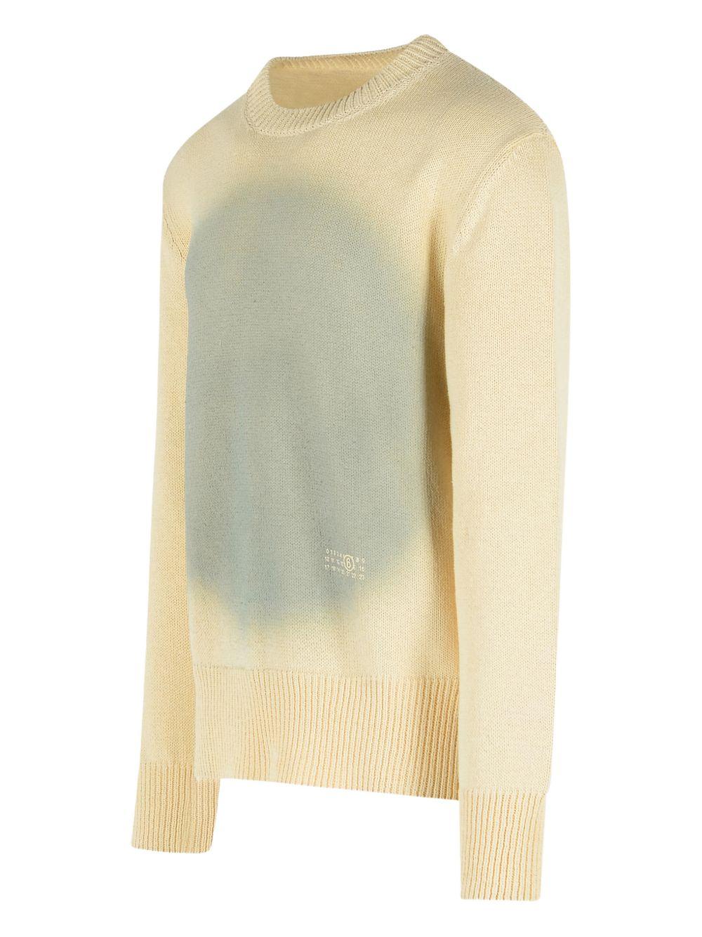 MM6 MAISON MARGIELA Maglia gialla girocollo con stampa grigia 