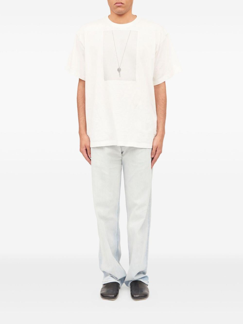 MM6 MAISON MARGIELA T-shirt in cotone bianco con stampa 