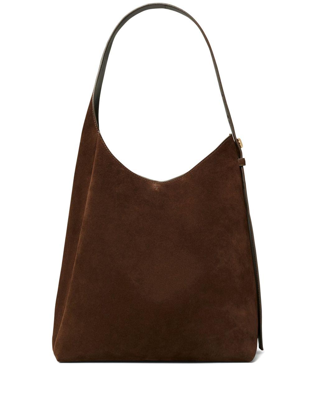 TORY BURCH Borsa a spalla 'Hobo Romy' in suede marrone scuro 