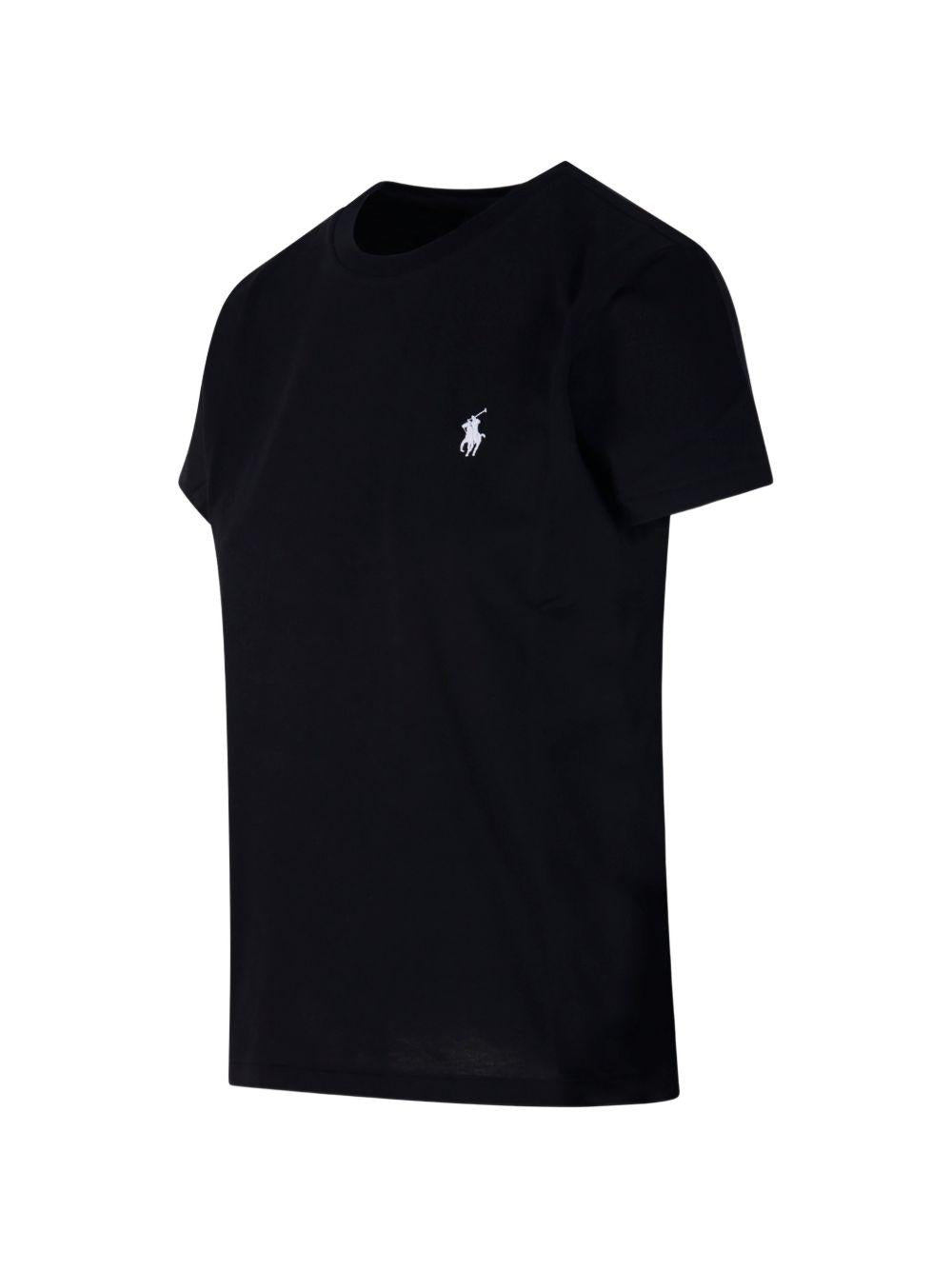 POLO RALPH LAUREN T-shirt con logo Polo in cotone nero 