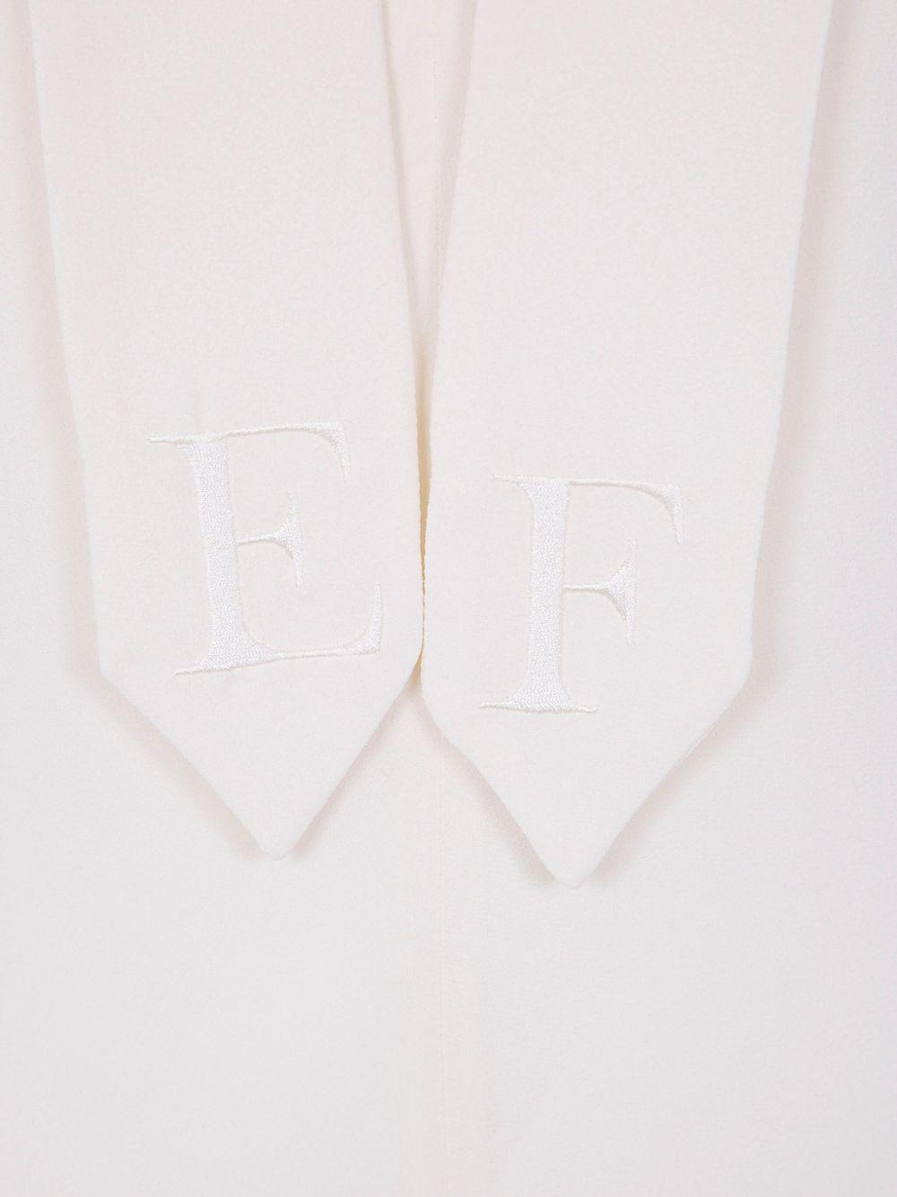 ELISABETTA FRANCHI Camicia in georgette con fusciacca con logo ricamato 