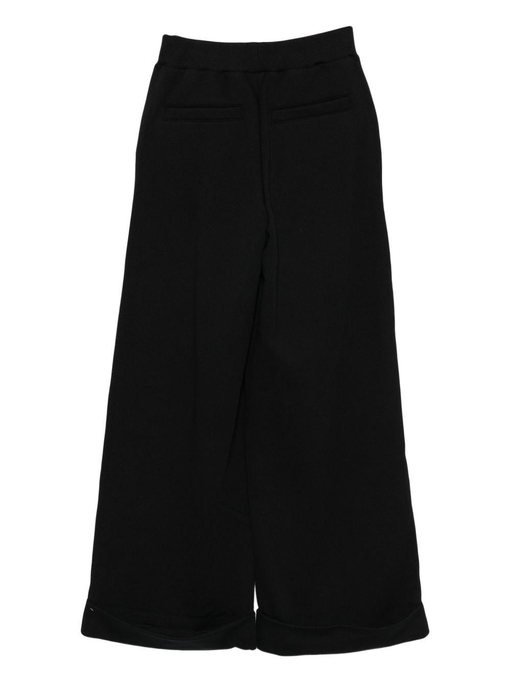 BALMAIN Pantaloni in cotone neri con bottoni dorati 