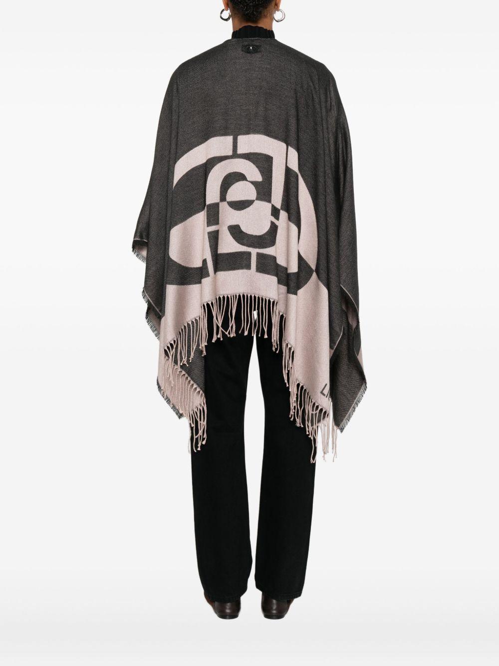 LIUJO Poncho con logo e frange 