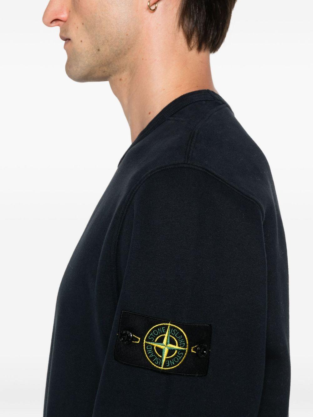 STONE ISLAND Felpa girocollo con patch logo<BR/> 