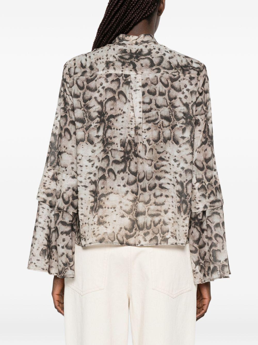 PINKO Blusa Caracalla in cotone con stampa animalier 