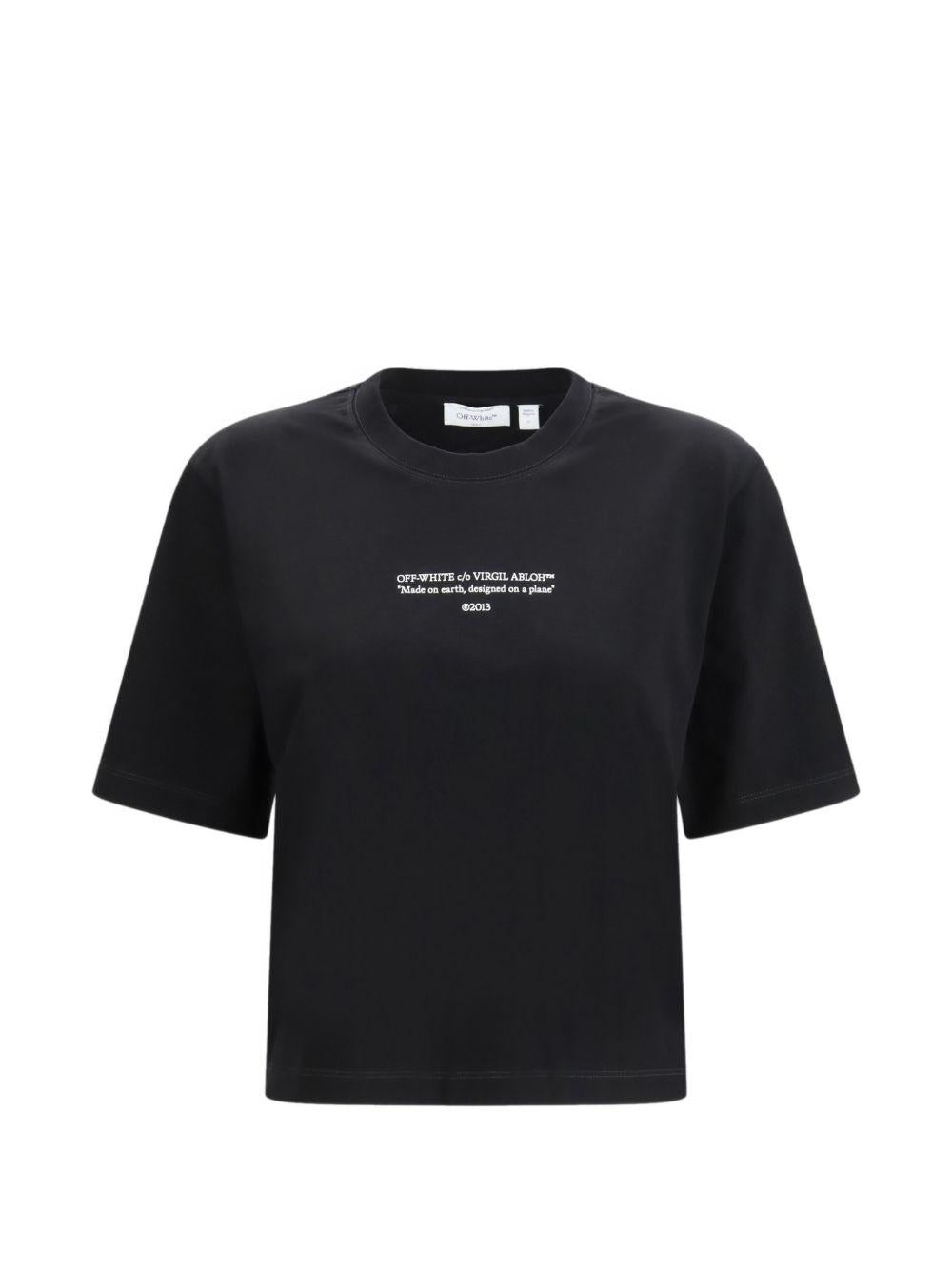 OFF WHITE T-shirt nera con grafica sul petto 