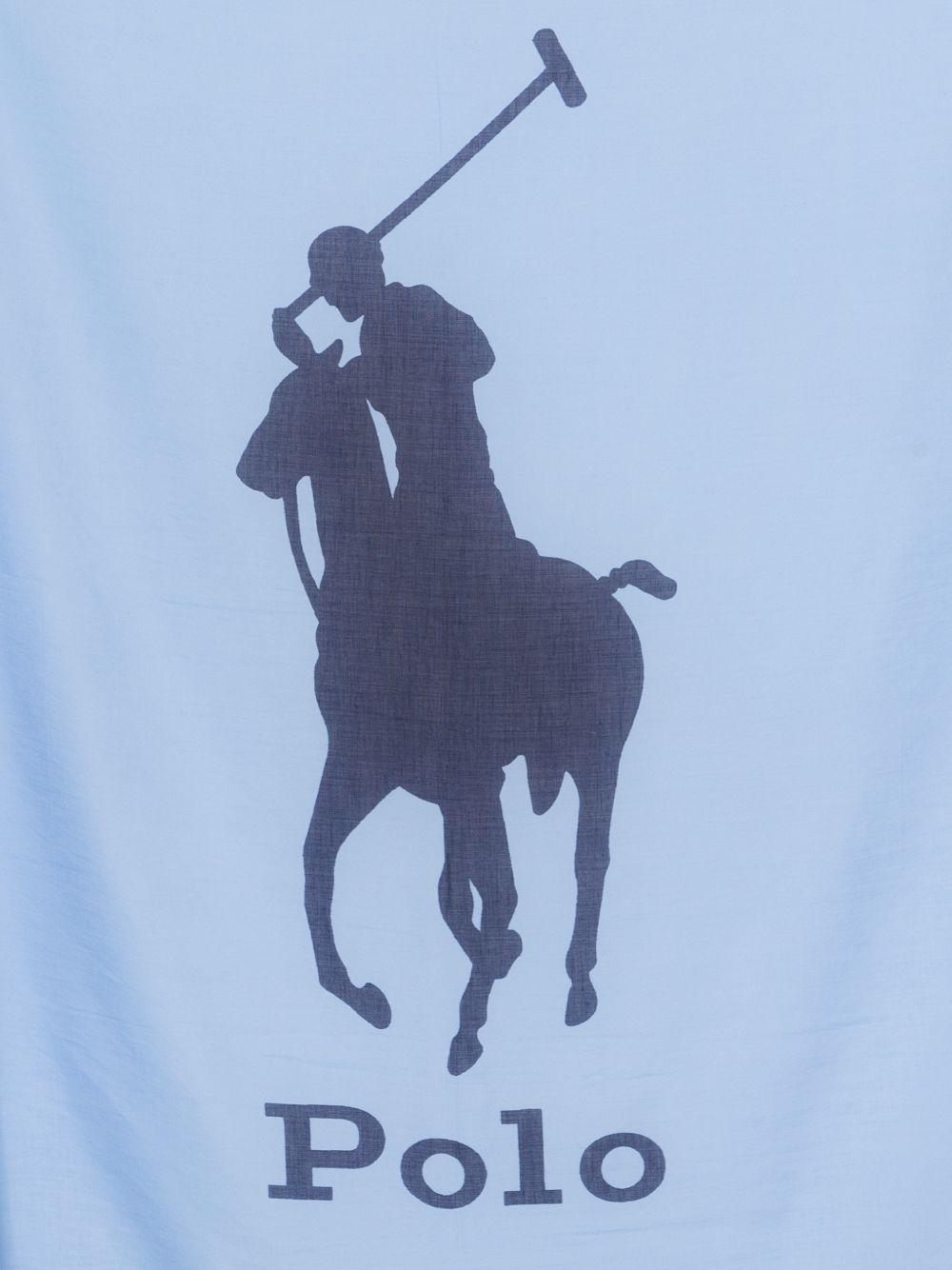 POLO RALPH LAUREN Pareo in misto cotoneazzurro e blu con logo 