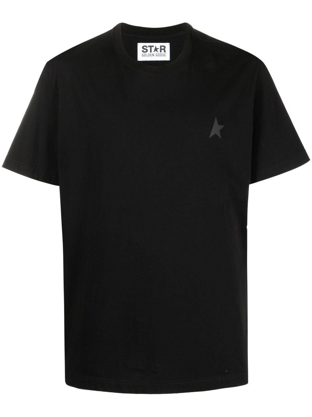 GOLDEN GOOSE T-shirt in cotone nero con stella 