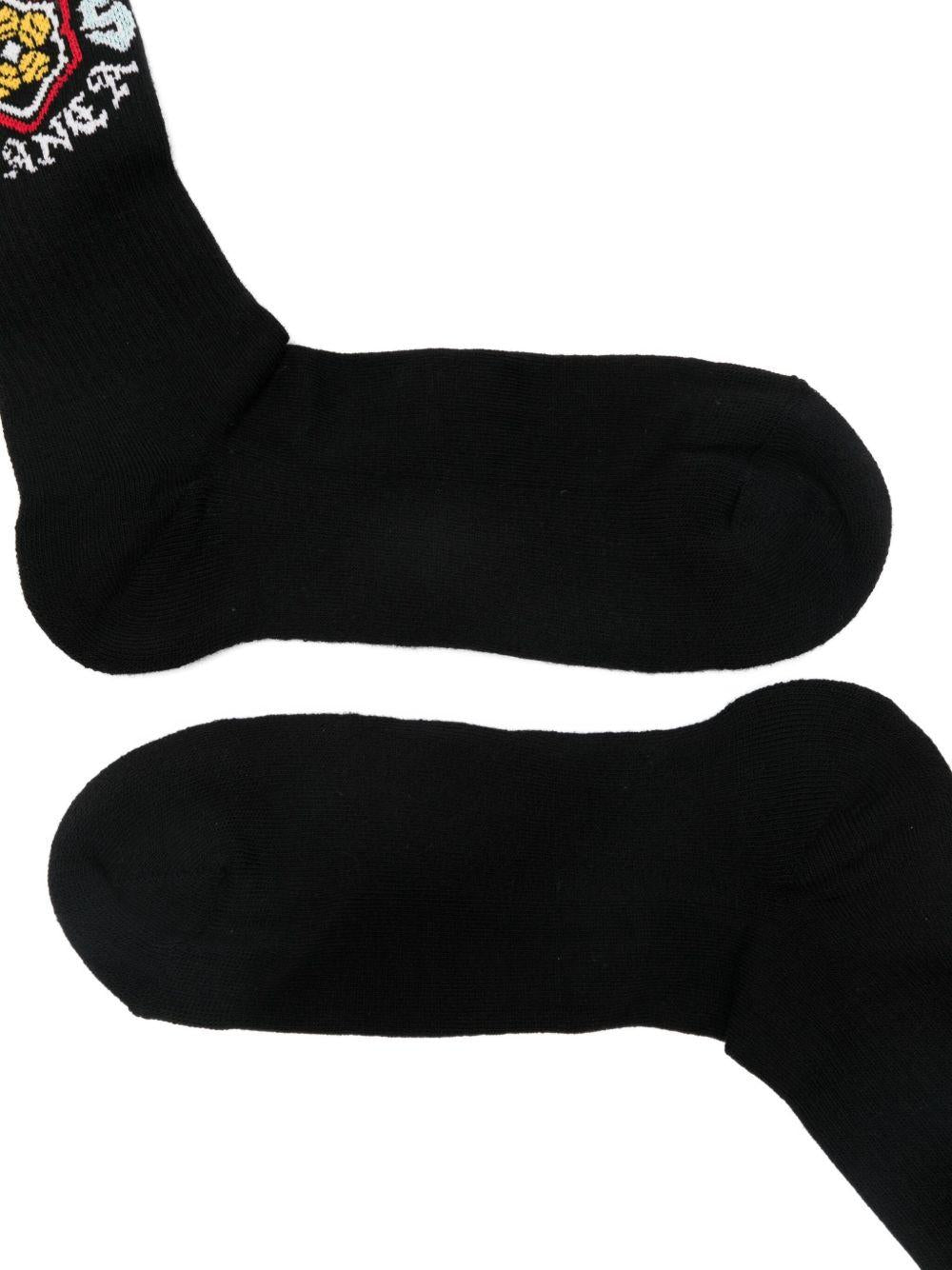 CASABLANCA Calzini con logo in cotone nero 