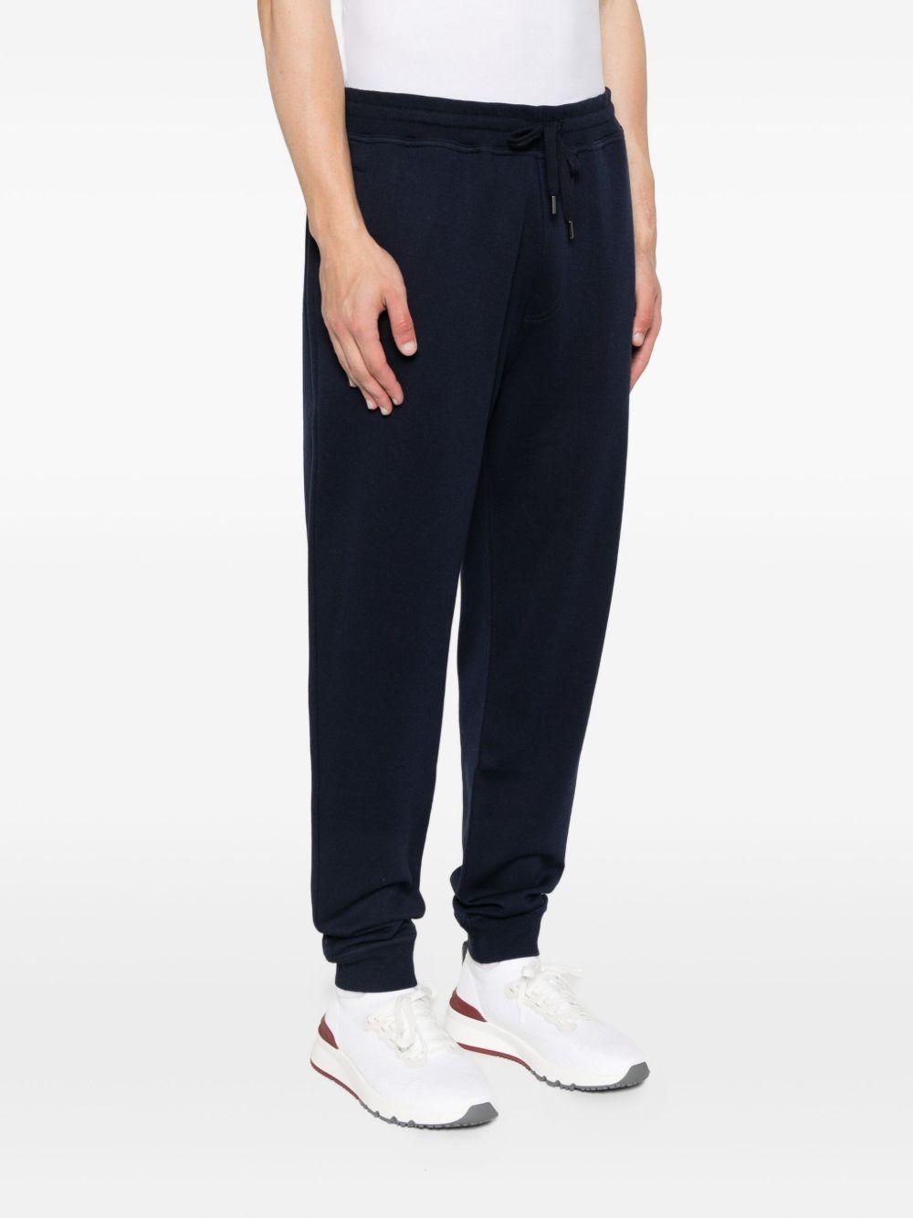 BRUNELLO CUCINELLI Pantaloni tuta sportivi blu con coulisse 