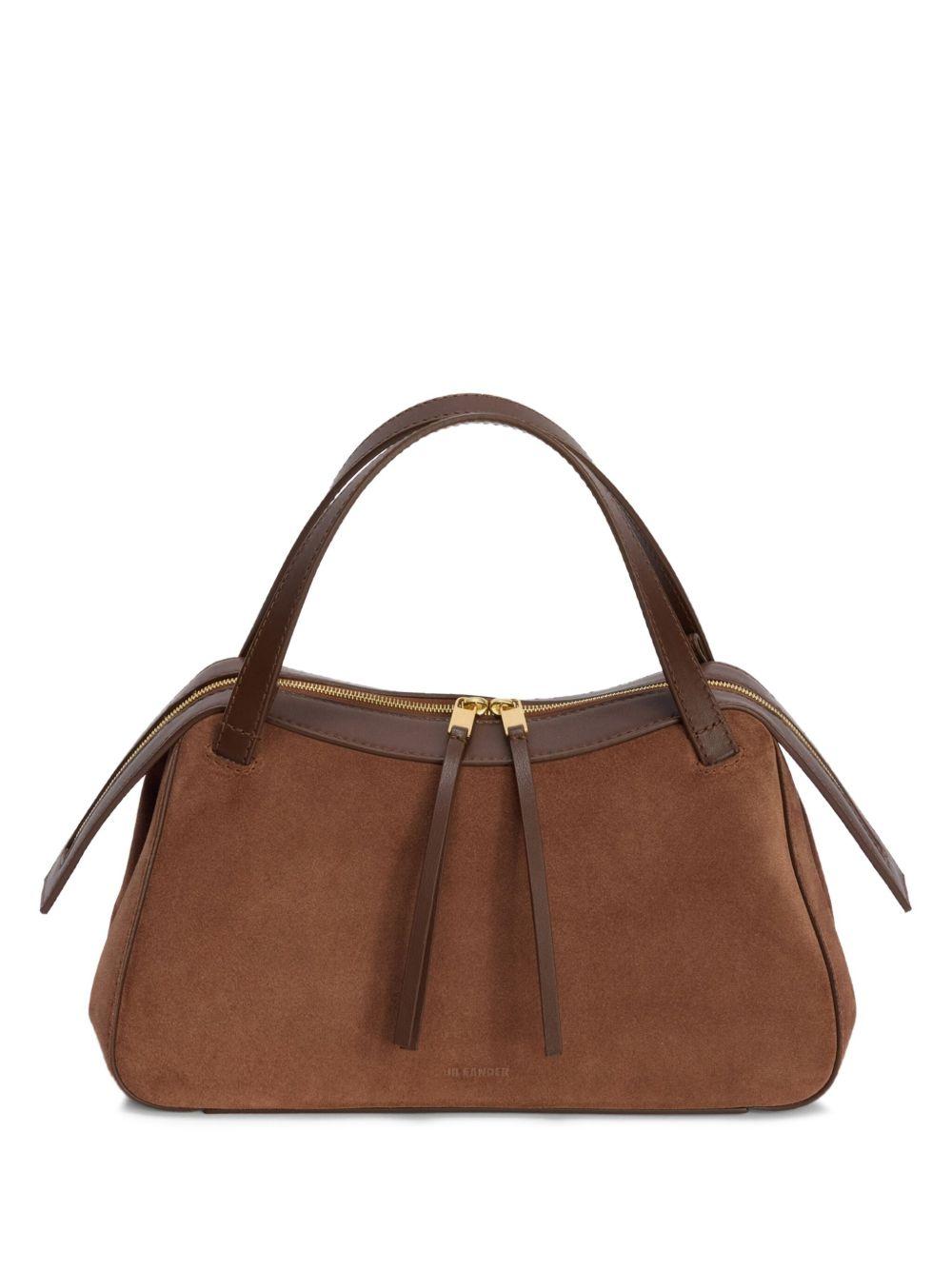 JIL SANDER Borsa tote Dune piccola in camoscio marrone 