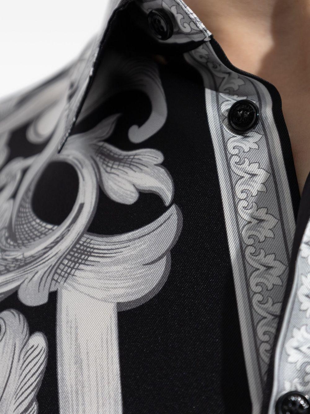 VERSACE Camicia elegante in seta con stampa Barocco 