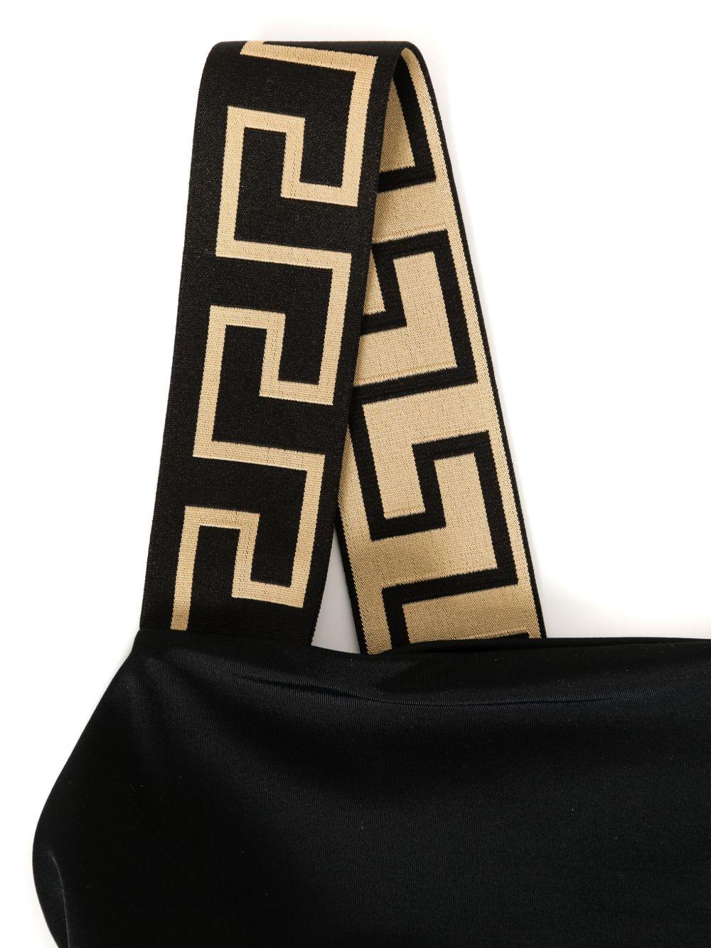 VERSACE Costume intero nero con stampa barocca 