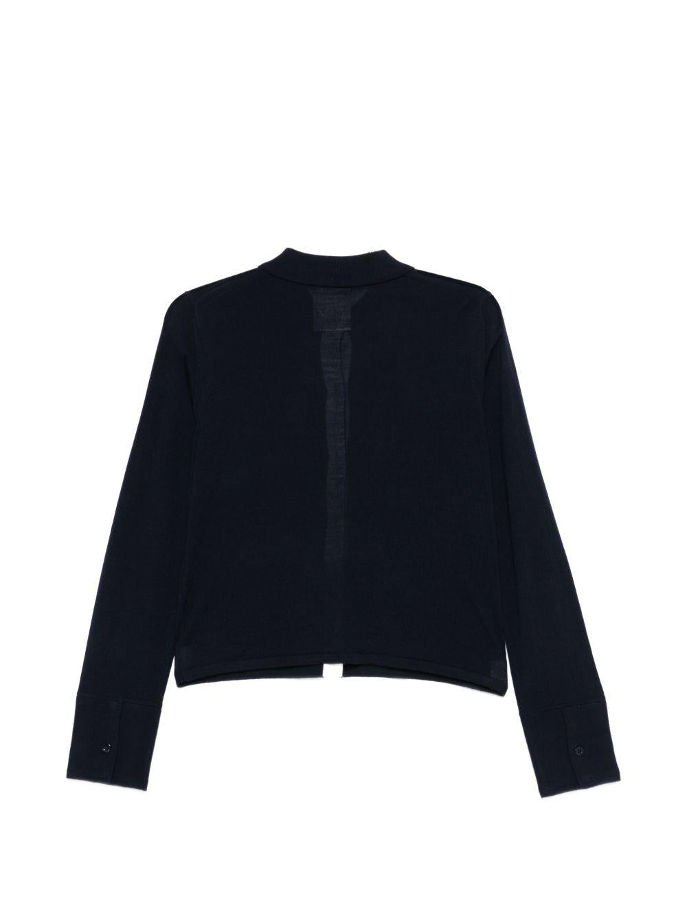 SEMICOUTURE Cardigan Neta in lana nera con tasche 