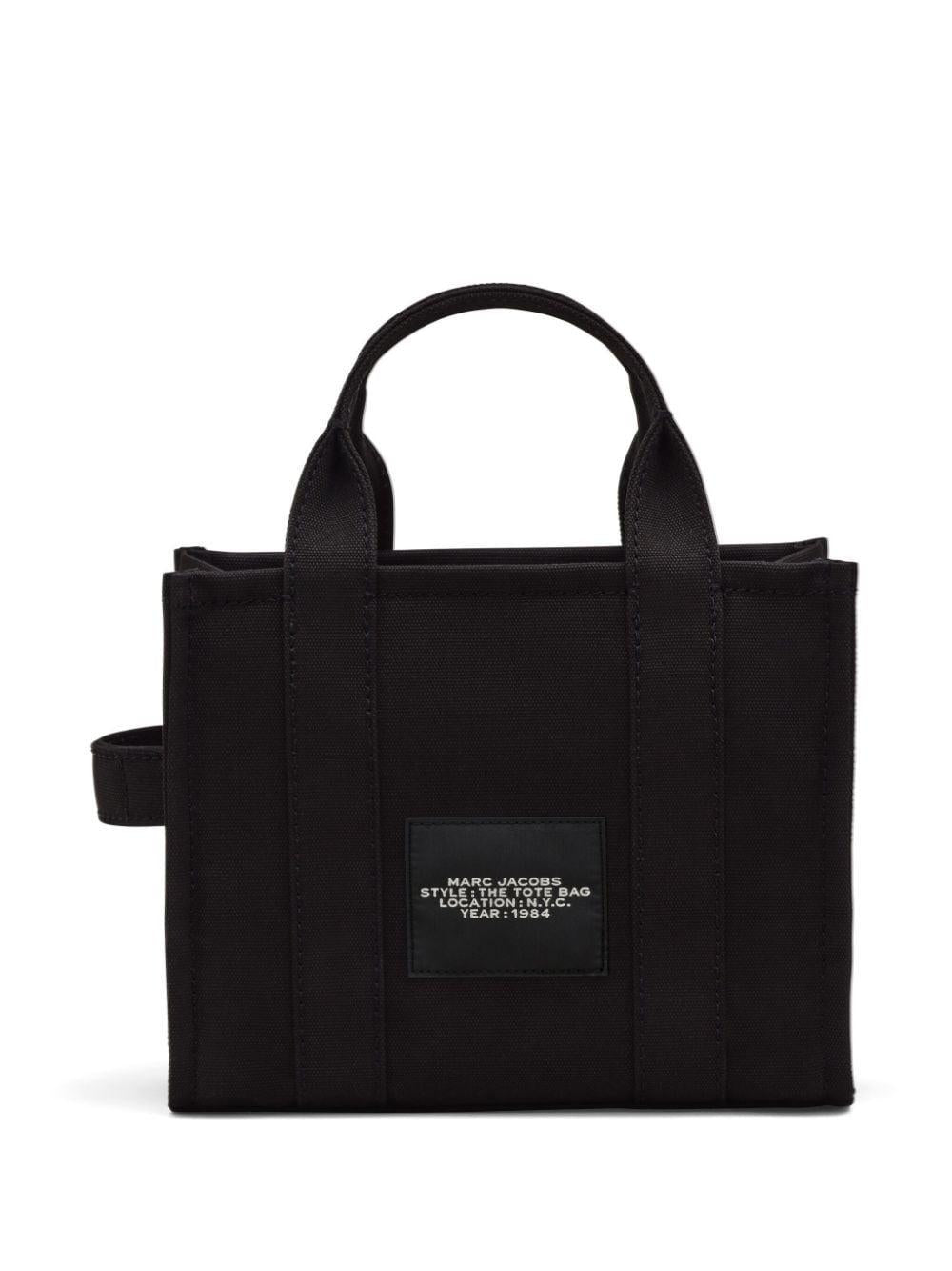 MARC JACOBS Borsa tote 'The Canvas Small' in cotone nero 