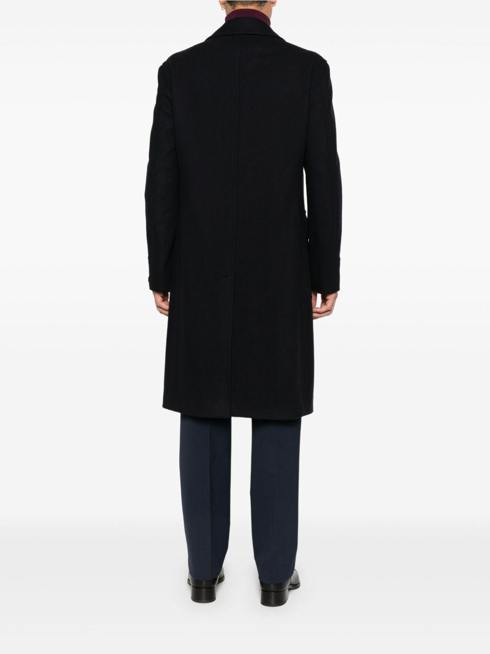 TAGLIATORE Cappotto lungo blu con chiusura doppiopetto 