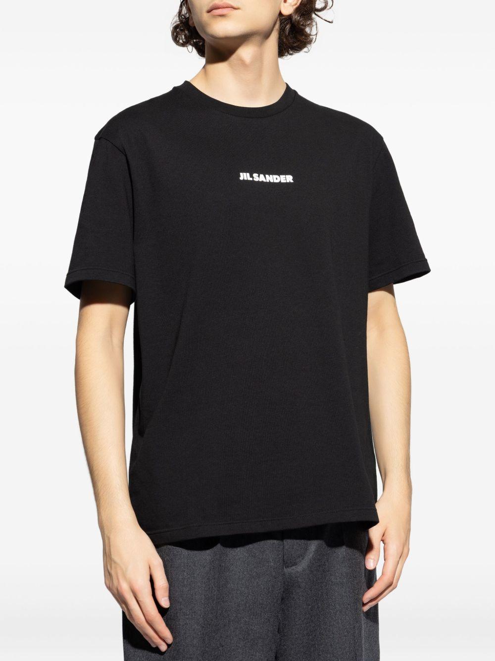 JIL SANDER T-shirt in cotone nero con logo 