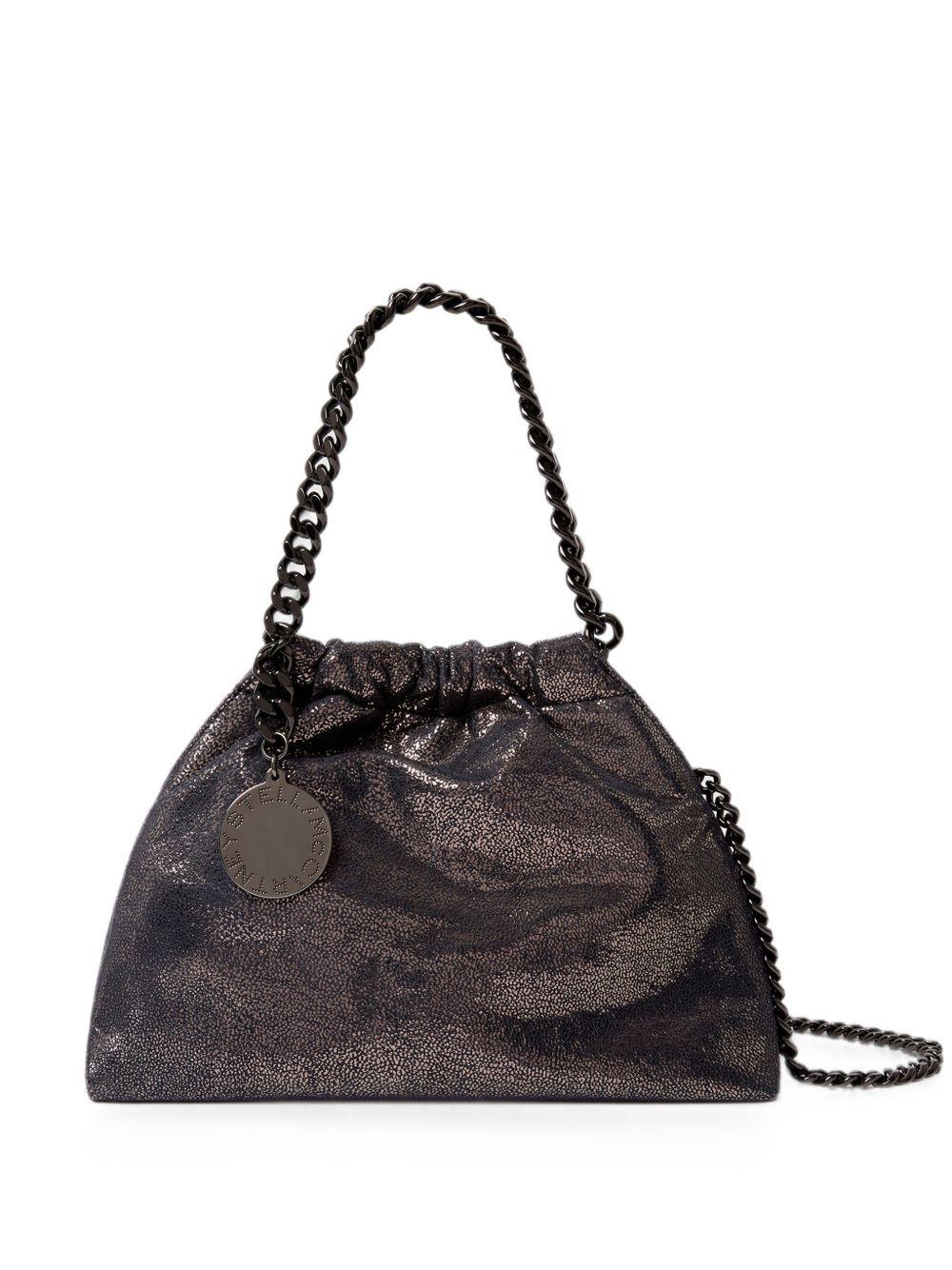 STELLA MCCARTNEY Borsa Falabella Mini Drawstring blu in materiale vegano 