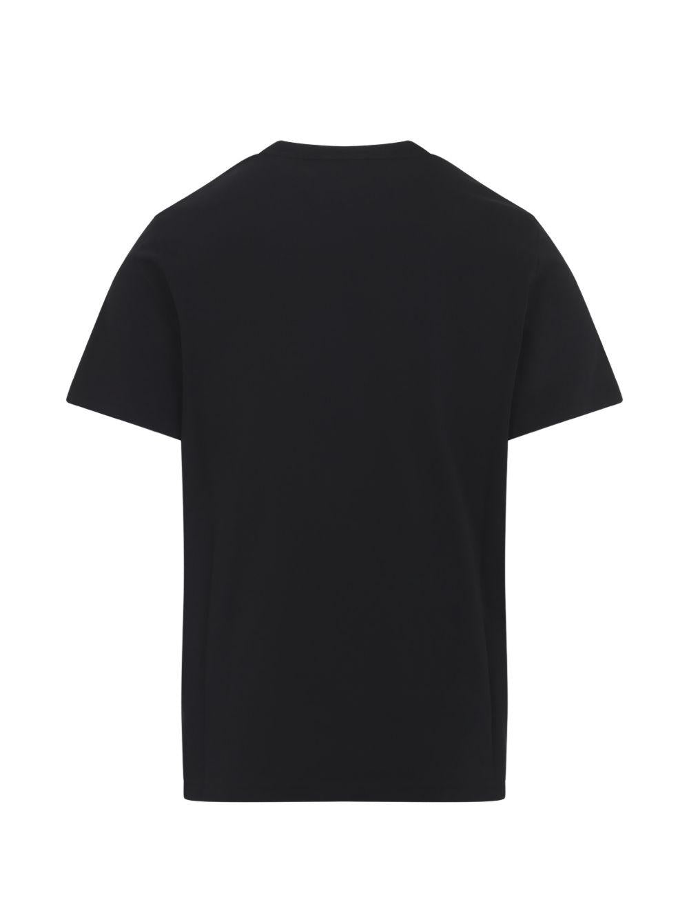 MONCLER T-shirt nera con stampa e logo bianco 