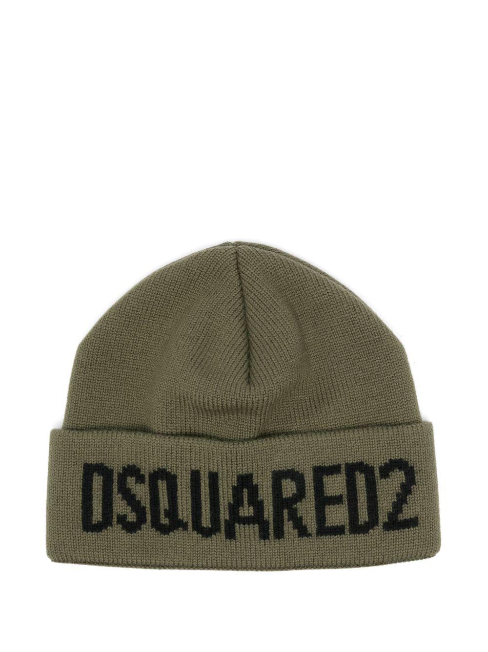 DSQUARED2 Cappello in lana verde militare 