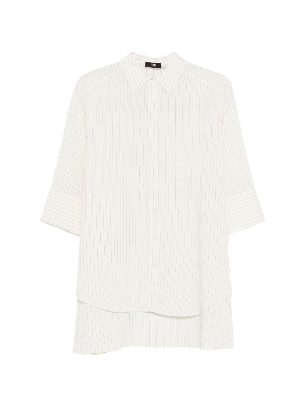 ELEH Camicia bianca a righe oversize in cotone panna 