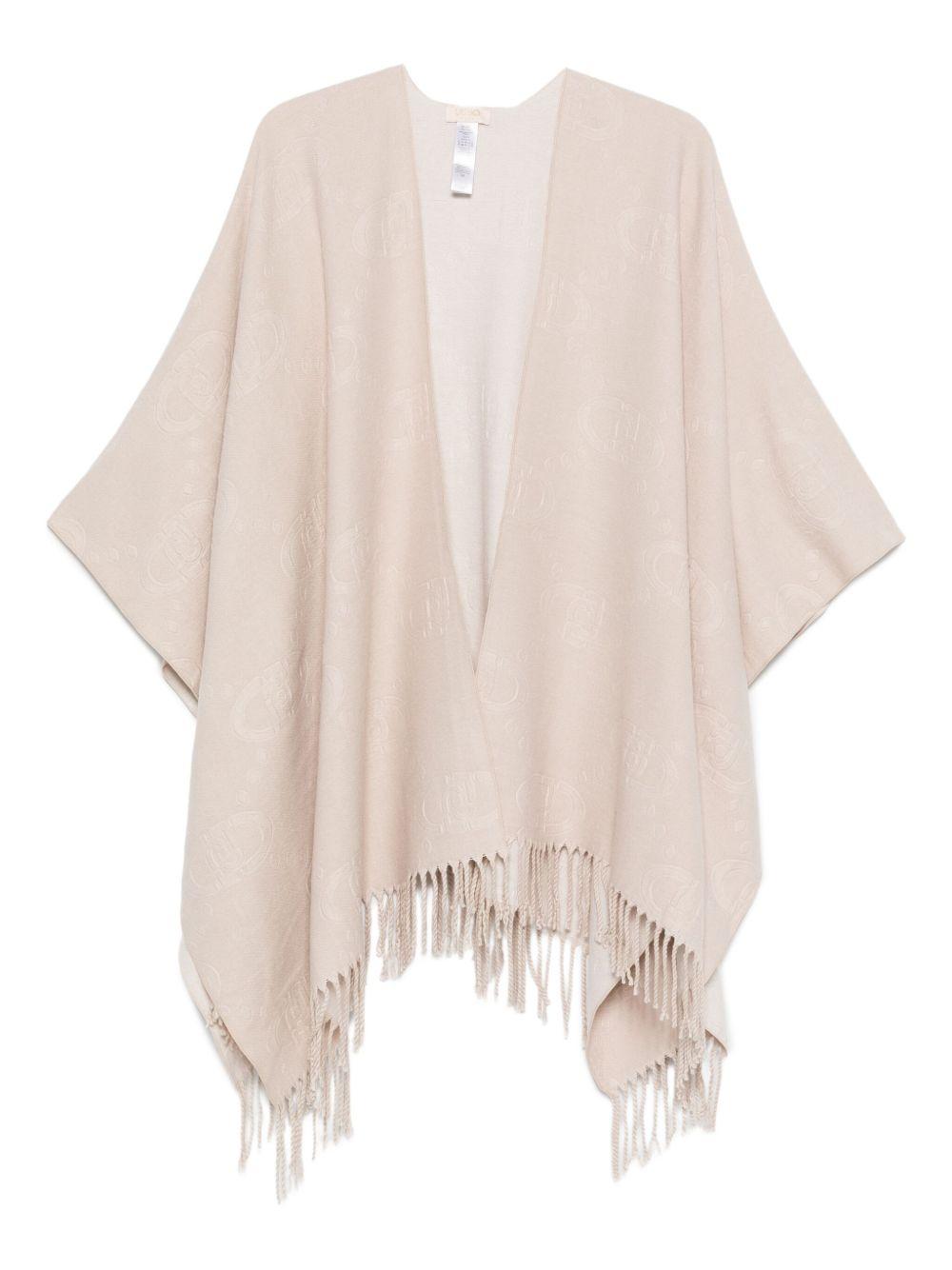 LIUJO Poncho con logo e frange 