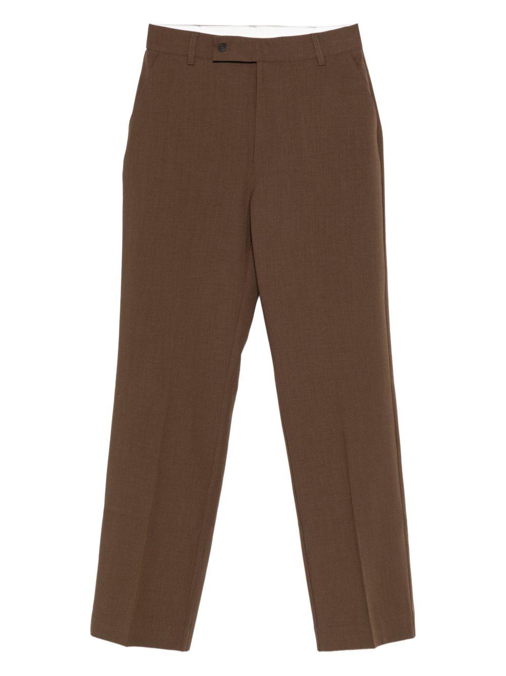 YERSE Pantaloni Saigon in misto lana marrone 