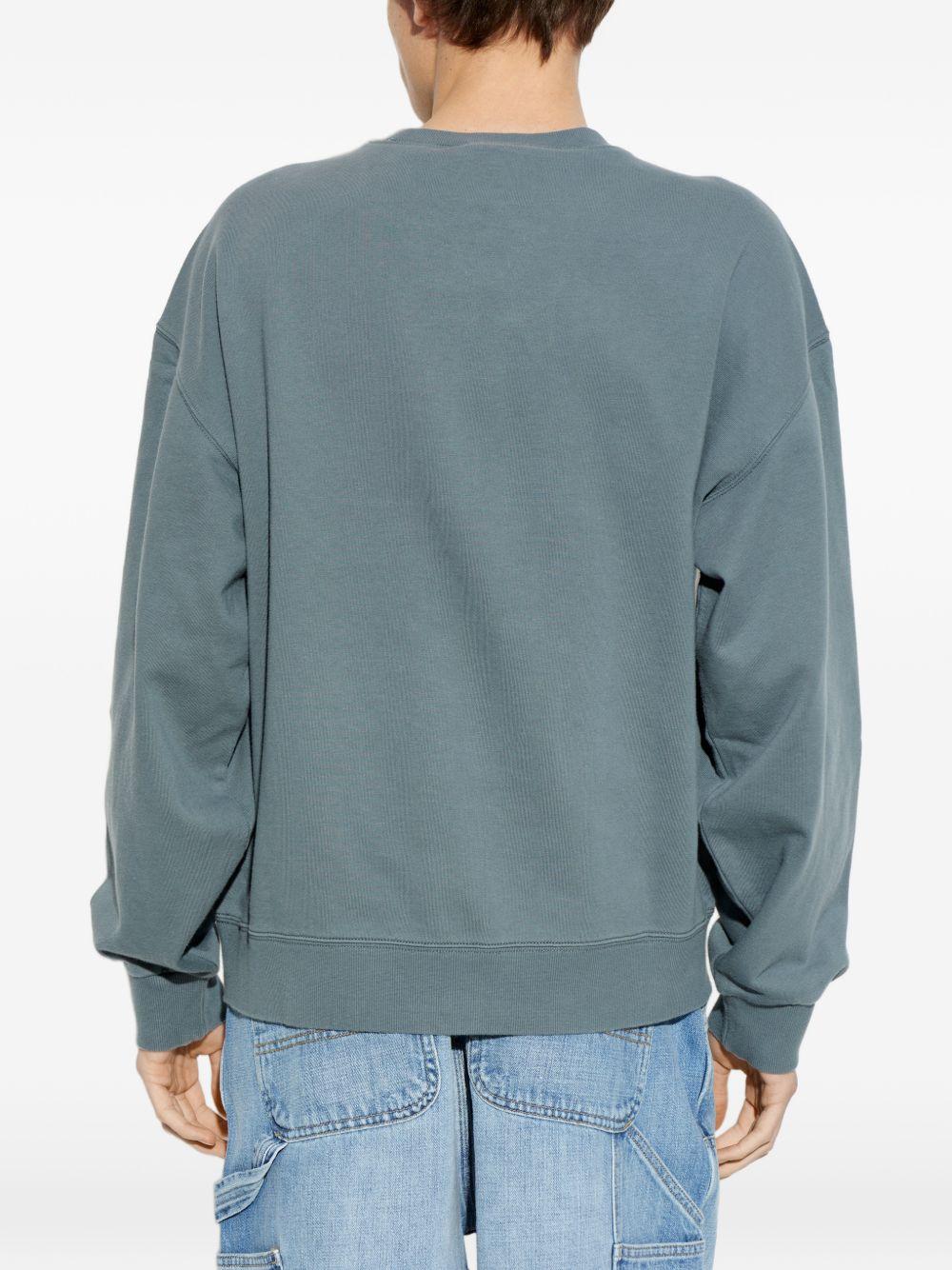 CARHARTT WIP Felpa in cotone verde girocollo con logo 