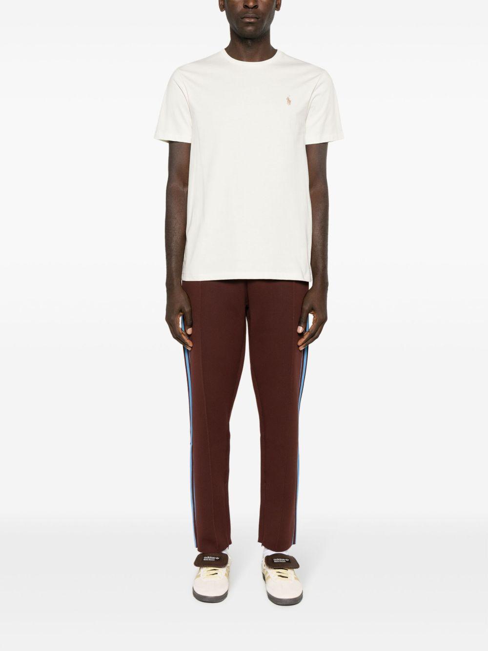 POLO RALPH LAUREN T-shirt panna con logo sul petto 