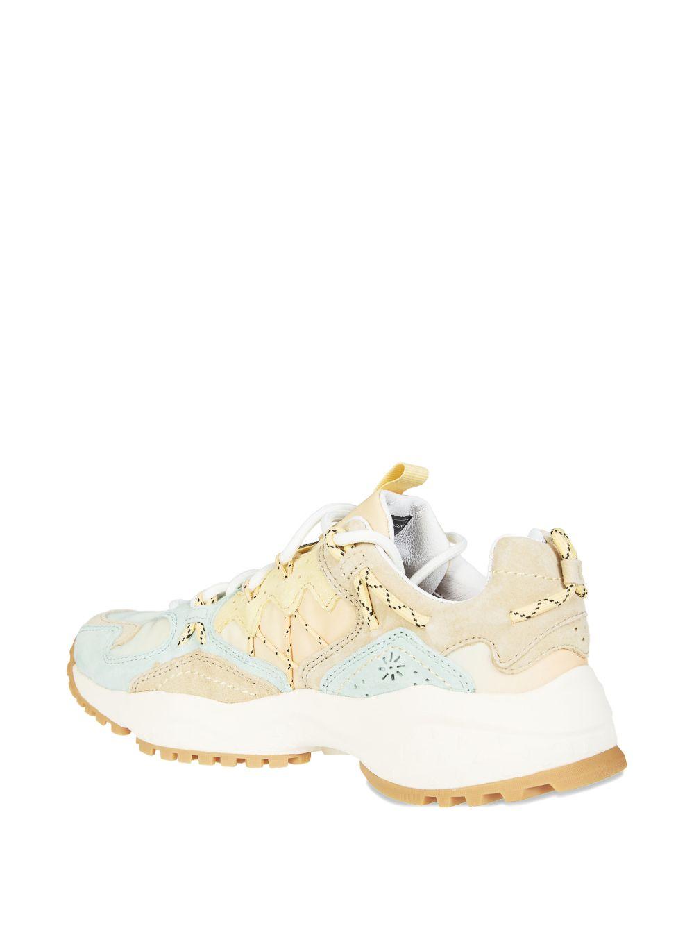 FLOWER MOUNTAIN Sneakers multicolore celeste, giallo e beige 