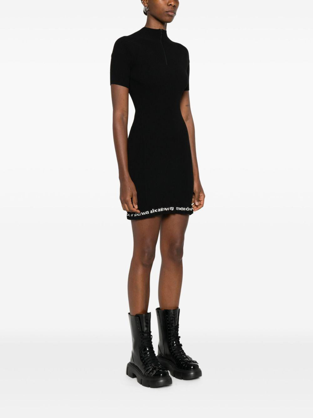 ALEXANDER WANG Abito in maglieria con bordo logo 