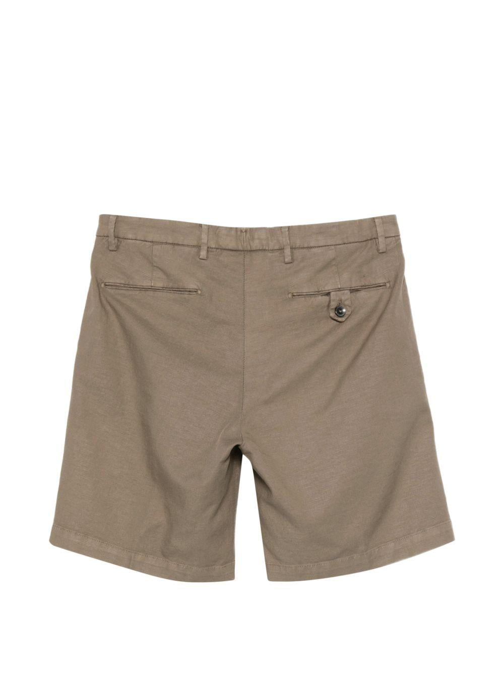 MICHAEL COAL Pantaloni corti marroni con tasche in fresco cotone 