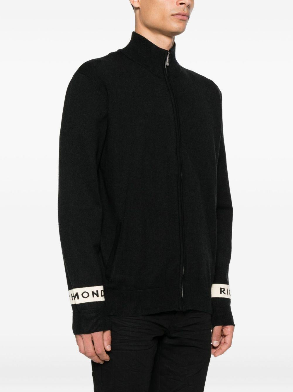 JOHN RICHMOND Cardigan nero con zip 