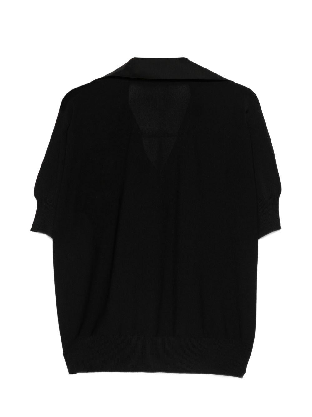 D EXTERIOR Polo nera a maniche corte 