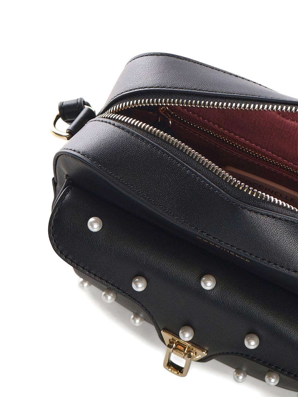 COCCINELLE Borsa tracolla nera impreziosito da strass 