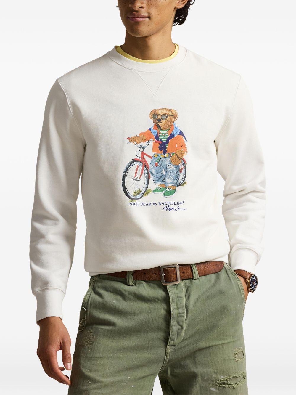 POLO RALPH LAUREN Maglia bianca girocollo con maniche lunghe 