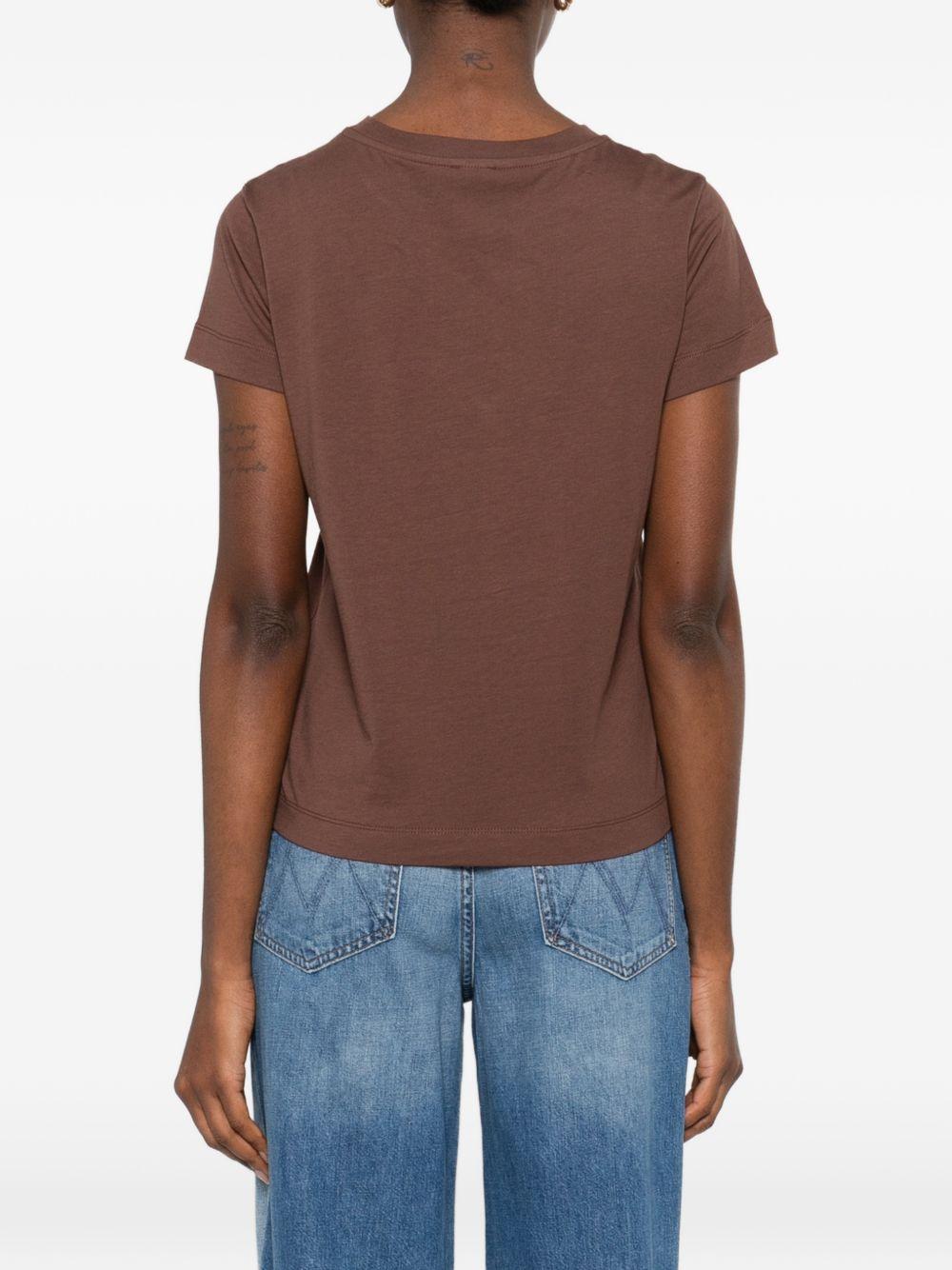 PINKO T-shirt marrone con logo bianco 