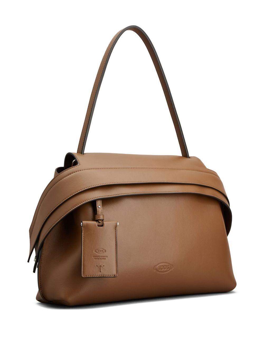 TODS Borsa a spalla in pelle marrone<BR/> 