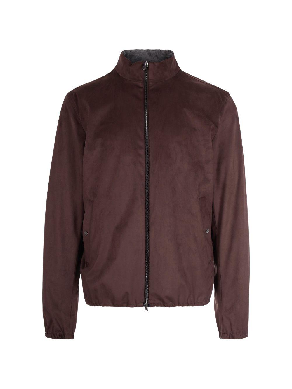 HERNO Bomber marrone con zip frontale 