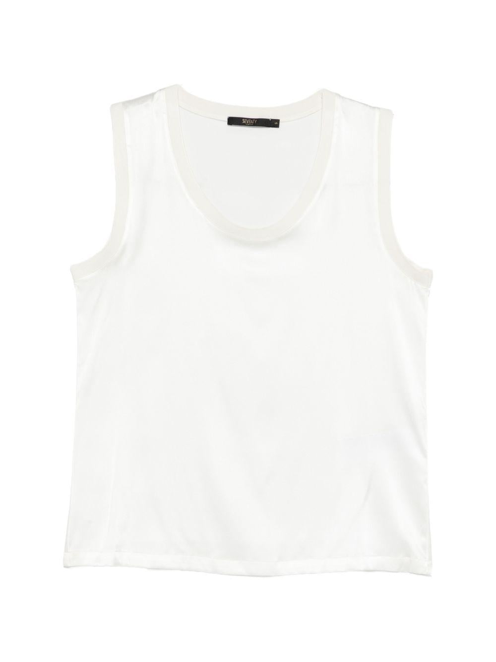 SEVENTY T-shirt in seta bianca 