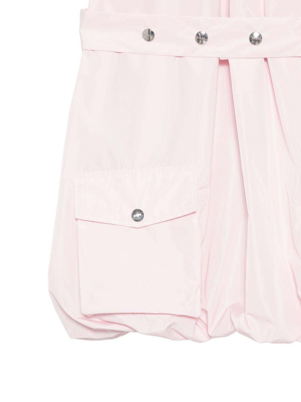 MSGM Abito corto rosa senza spalline con cintura in vita e gonna a palloncino 