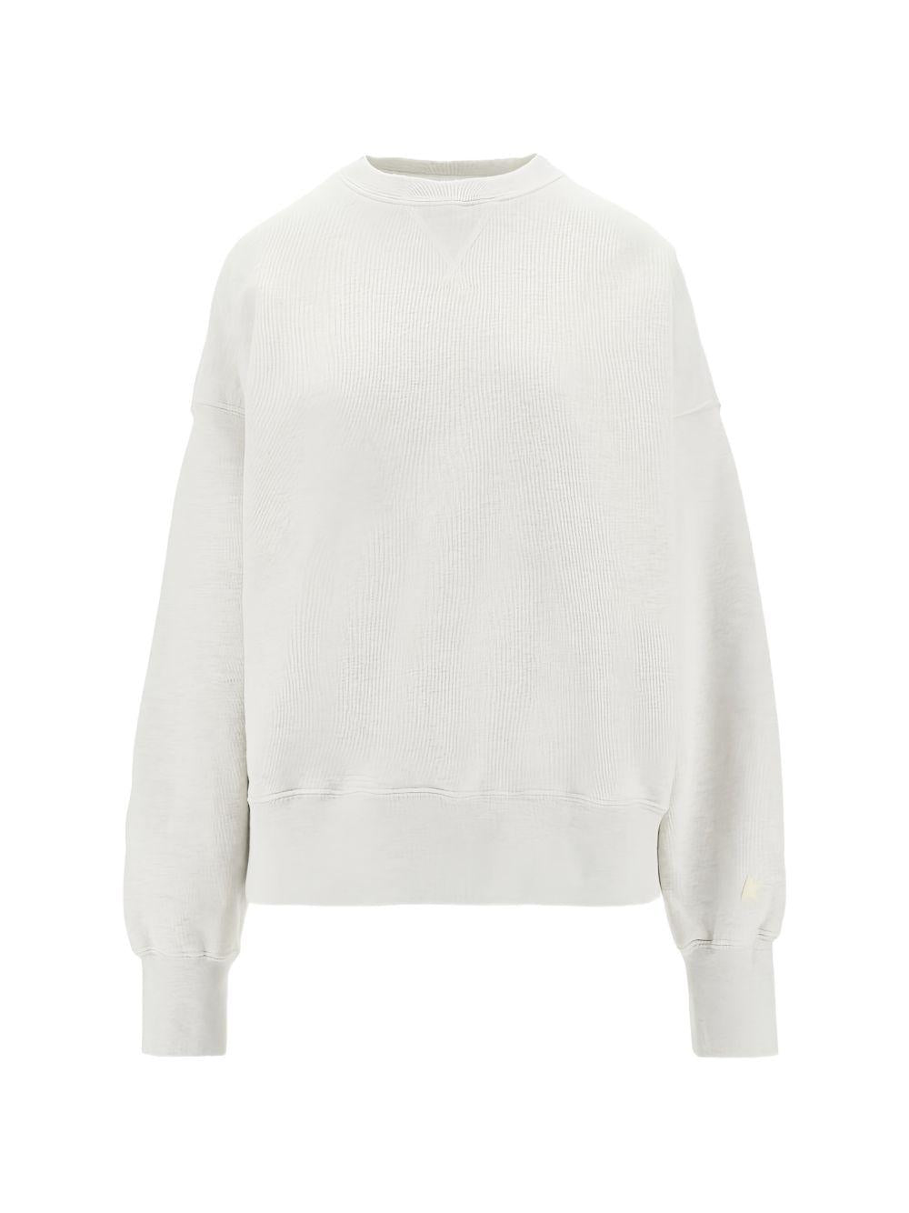 GOLDEN GOOSE Felpa girocollo in cotone grigio 