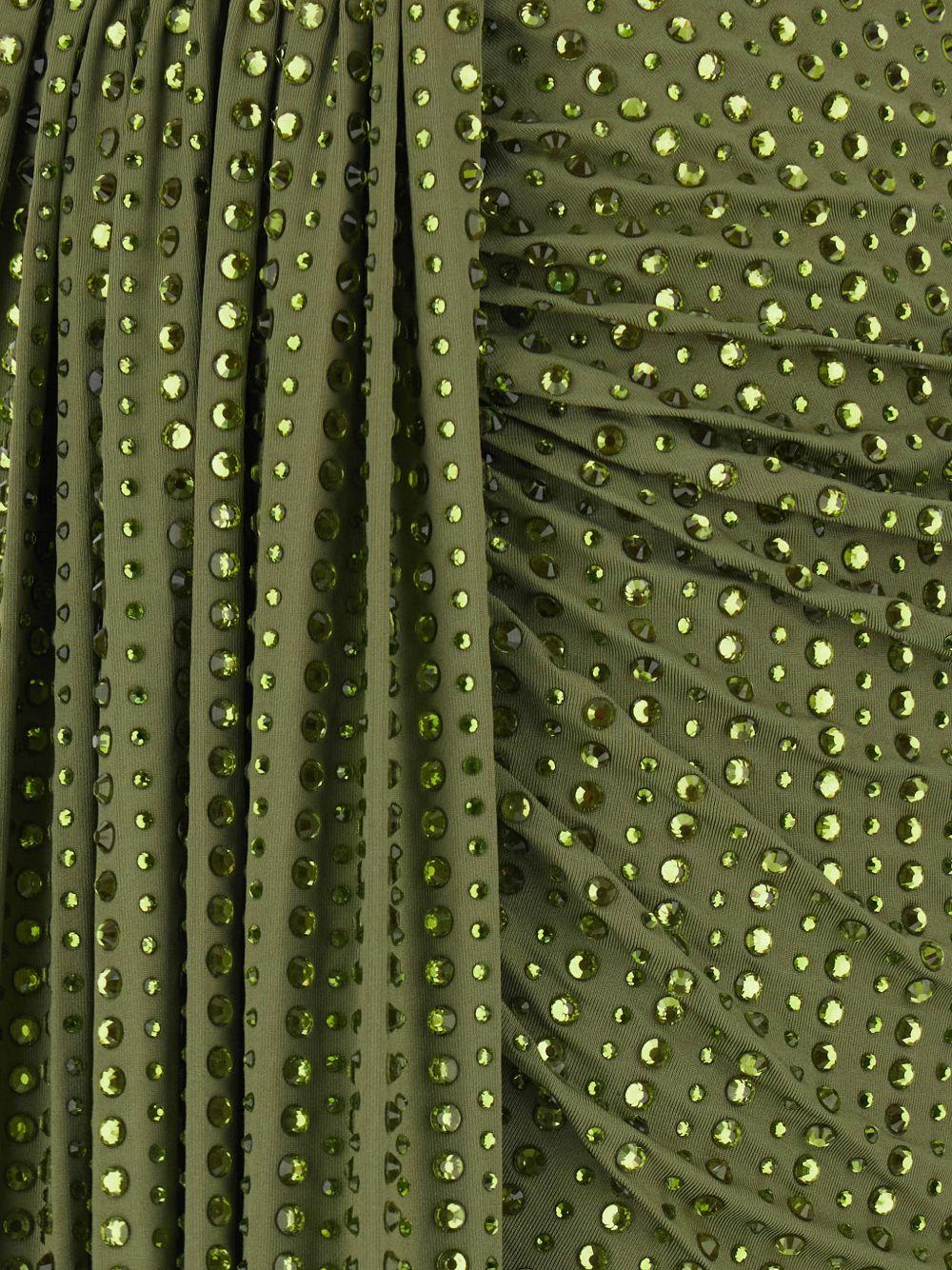 VENUJA Mini gonna Malibu verde con strass e drappeggio 